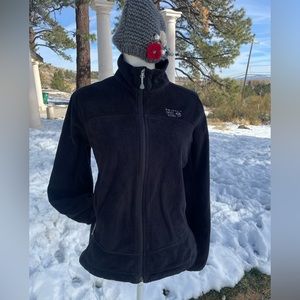 Mountain Hardwear Black Fuzzy Fleece Activewear Full Zip Jacket: Size Medium